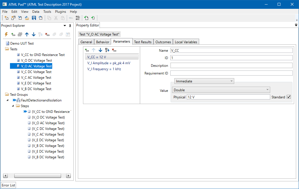 Imported ATML Test Description